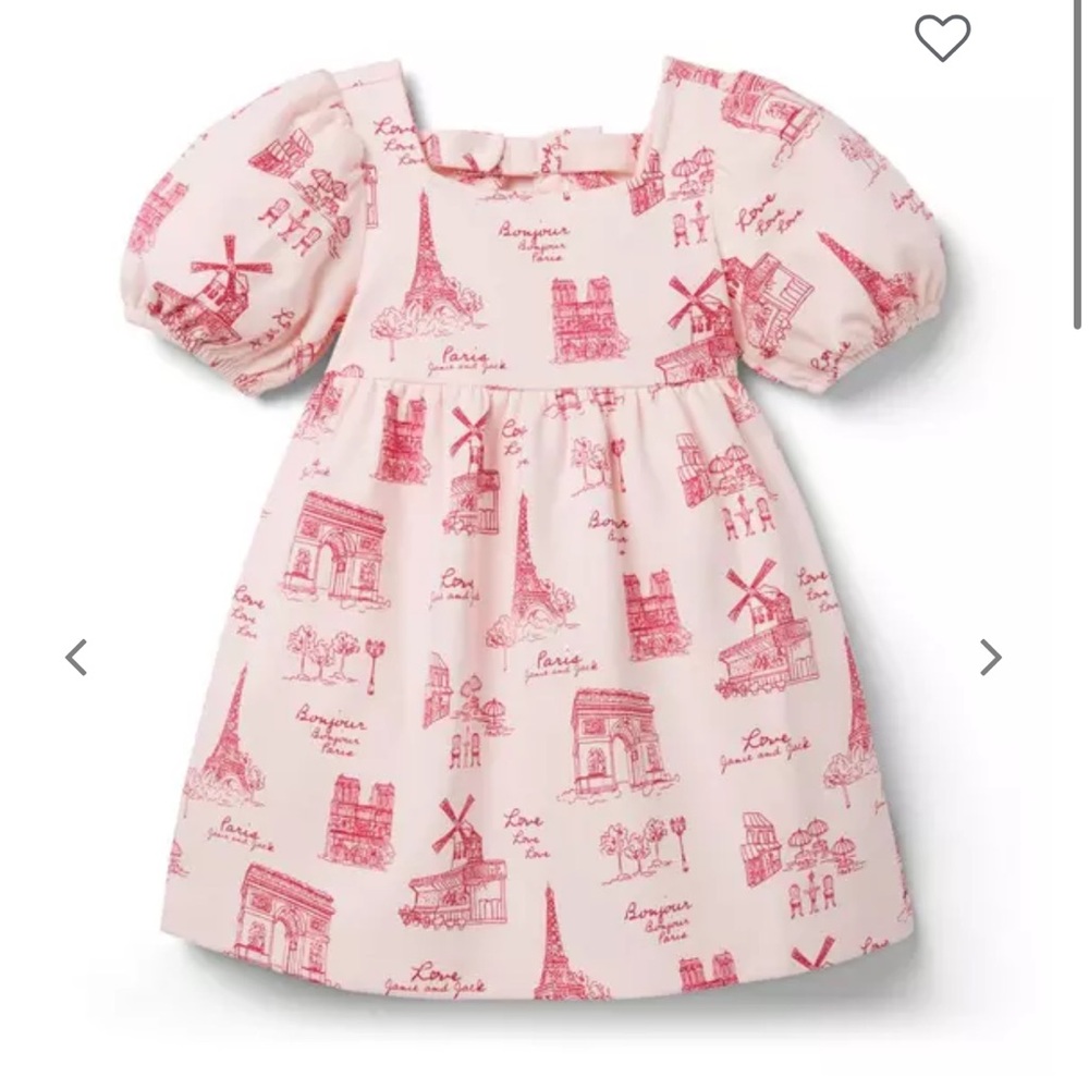 NWOT! Janie and Jack Pink Puff Sleeve dress size 7